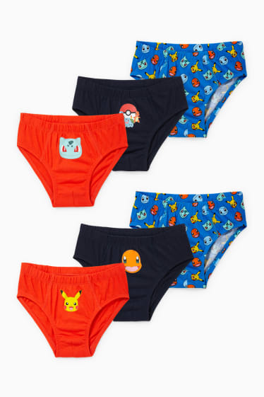 Děti - chlapci - Multipack 6 ks - Pokémon - slipy - oranžová