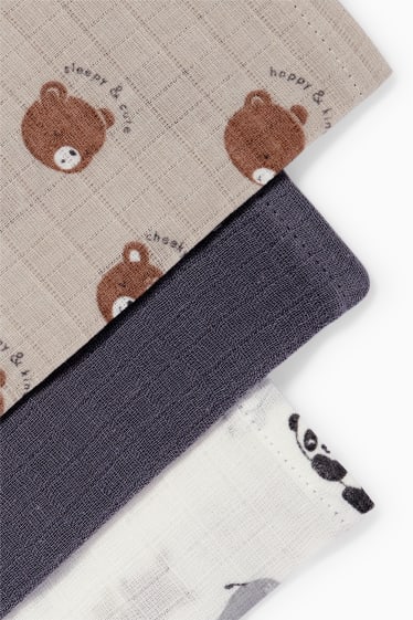 Unisex - Confezione da 3 - guanti da bagno neonati - beige chiaro
