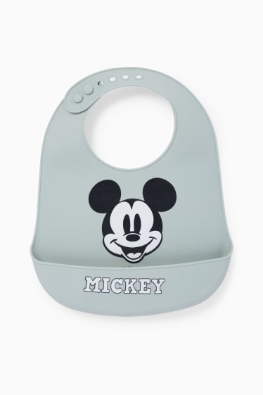 Bebeluși - Mickey Mouse - bavetă din silicon - verde deschis