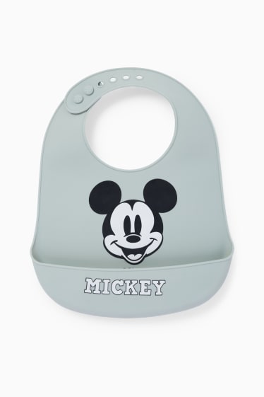 Unisex - Micky Maus - Silikon-Lätzchen - hellgrün