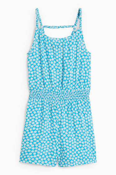 Bambine - Tuta - a fiori - blu
