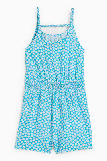 Bambine - Tuta - a fiori - blu
