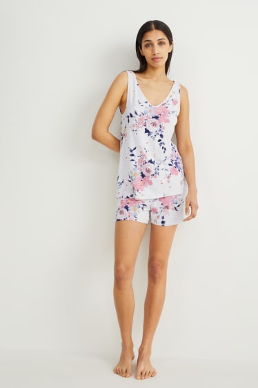Dona - Pijama curt - gris clar jaspiat