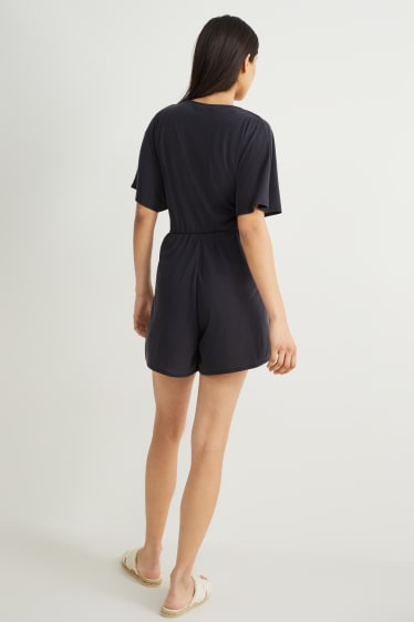 Dames - Korte jumpsuit - donkergrijs