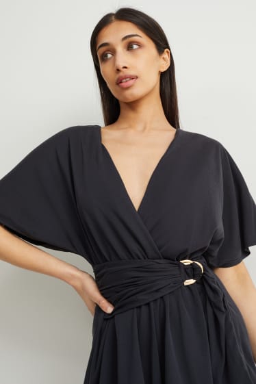 Dames - Korte jumpsuit - donkergrijs