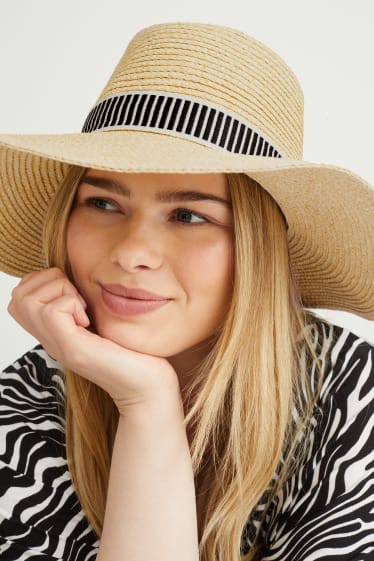 Femmes - Chapeau de paille - beige clair