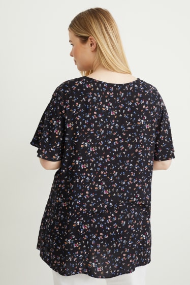 Femmes - Chemisier - à fleurs - noir