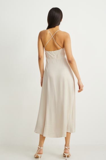 Femmes - Robe évasée - beige clair