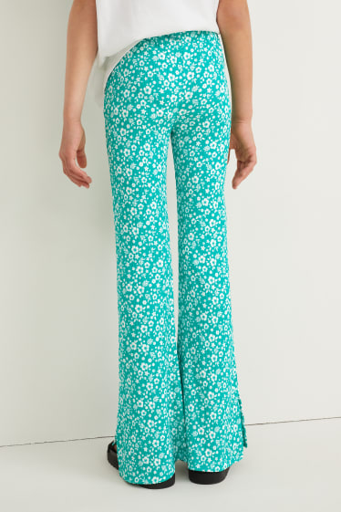 Kinderen: meisjes - Flared legging - gebloemd - groen