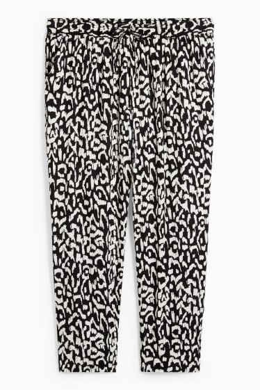 Femmes - Pantalon de toile - mid waist - comfort fit - à motif - noir / blanc