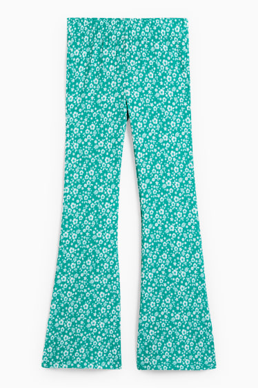 Kinderen: meisjes - Flared legging - gebloemd - groen