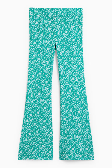 Kinderen: meisjes - Flared legging - gebloemd - groen