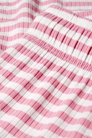 Femmes - Pyjashort - avec de la viscose - à rayures - rose