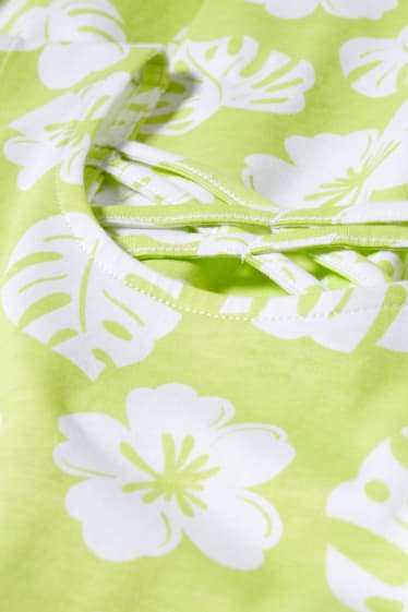 Enfants filles - Robe - à fleurs - vert clair