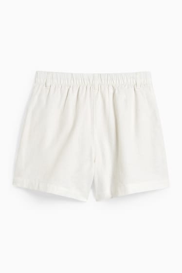 Kinderen - Shorts - linnenmix - crème wit