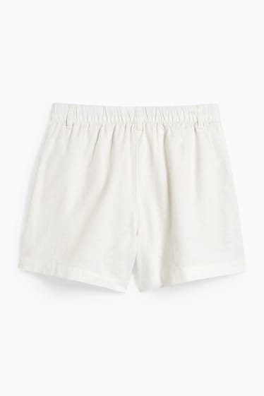 Nena - Pantalons curts - mescla de lli - blanc trencat