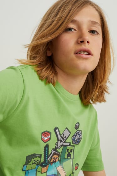 Enfants garçons - Lot de 2 - Minecraft - T-shirts - vert