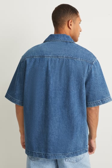 Mężczyźni - Koszula dżinsowa - relaxed fit - kołnierzyk kent - dżins-jasnoniebieski