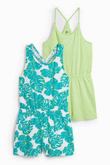 Kinderen: meisjes - Set van 2 - jumpsuit - lichtgroen