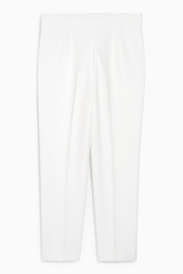 Dona - Pantalons de tela - high waist - regular fit - blanc