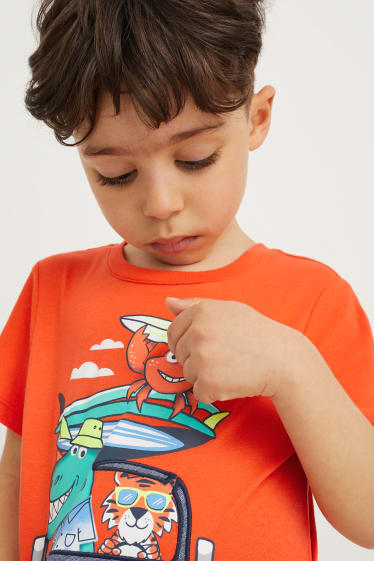 Kinder Buben - Kurzarmshirt - orange