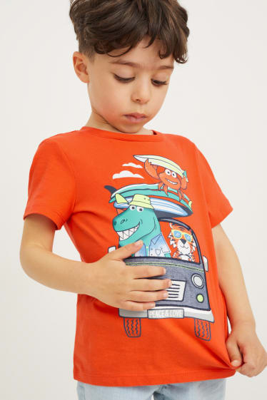 Kinder Buben - Kurzarmshirt - orange