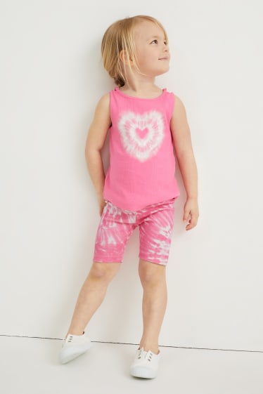 Kinderen: meisjes - Set van 3 - fietsbroek - fuchsiarood