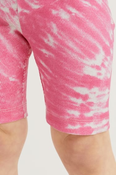 Kinderen: meisjes - Set van 3 - fietsbroek - fuchsiarood