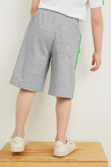 Bambini - Minecraft - shorts di felpa - grigio chiaro melange