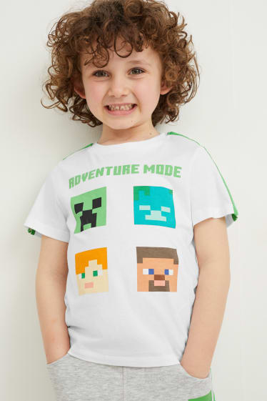 Kinder - Minecraft - Kurzarmshirt - weiss