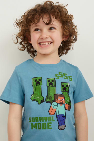 Dětské - Minecraft - tričko s krátkým rukávem - modrá