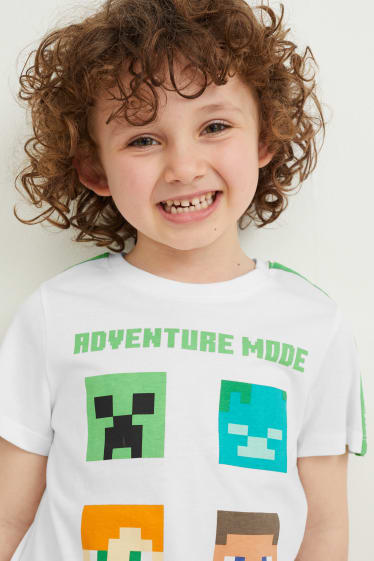 Kinder Buben - Minecraft - Kurzarmshirt - weiß