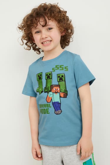 Dětské - Minecraft - tričko s krátkým rukávem - modrá