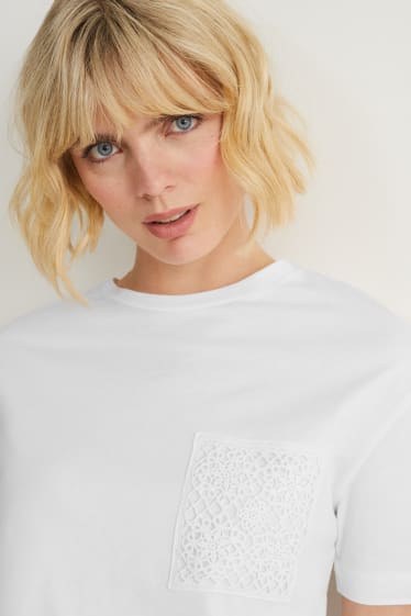 Dames - T-shirt - zuiver wit