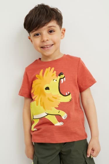 Children - Multipack of 3 - short sleeve t-shirt - brown