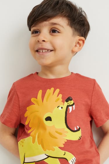 Kinder Jungen - Multipack 3er - Kurzarmshirt - braun