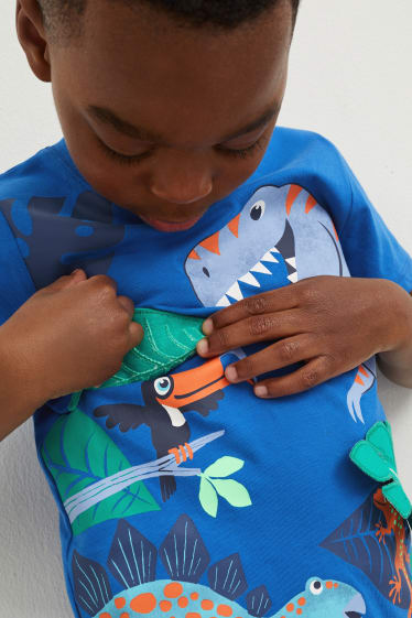 Kinderen - Dino - T-shirt - donkerblauw