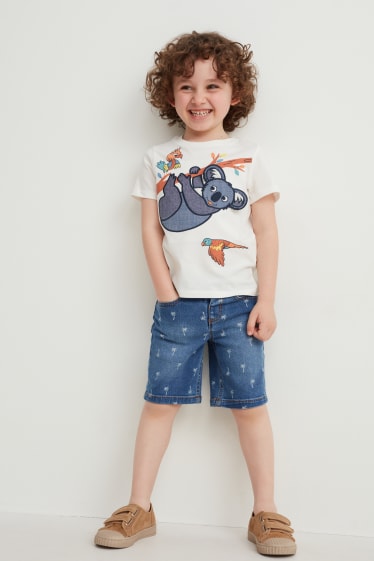 Kinder - Jeans-Shorts - gemustert - jeansblau