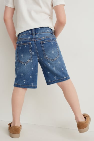 Children Boys - Denim shorts - patterned - blue denim