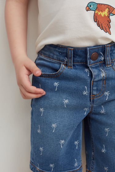 Children Boys - Denim shorts - patterned - blue denim