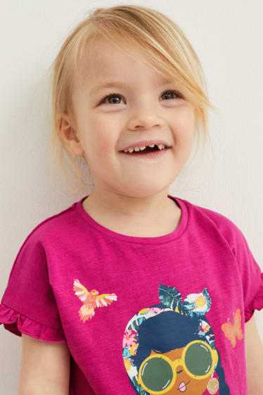 Kinder Mädchen - Multipack 6er - Kurzarmshirt - dunkelrosa