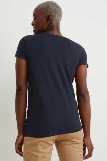 Kobiety - Wielopak, 2 szt. - T-shirt ciążowy - LYCRA® - ciemnoniebieski / biały