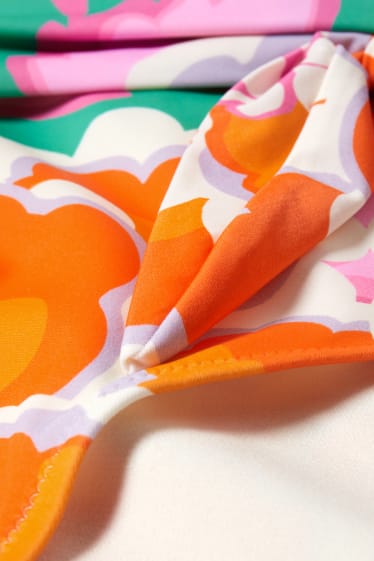 Dona - Calces de biquini - mid waist - LYCRA® XTRA LIFE™ - de flors - taronja