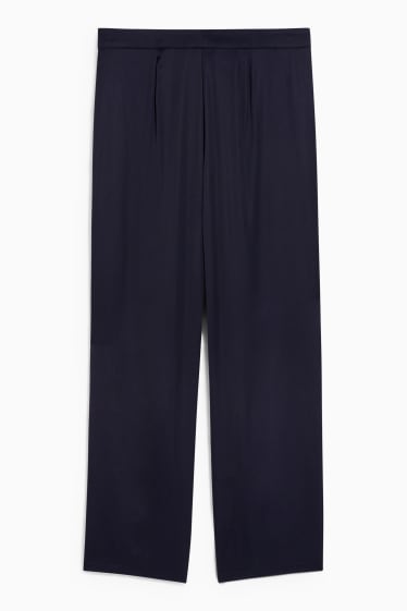 Mujer - Pantalón de tela - high waist - wide leg - azul oscuro