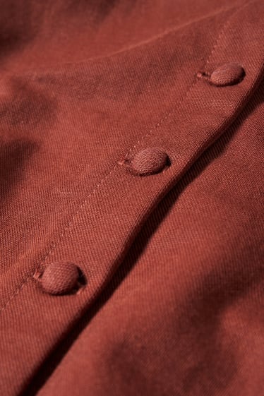 Damen - Top mit Knotendetail - braun