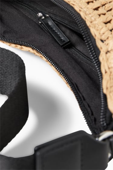 Damen - Stroh-Umhängetasche - beige