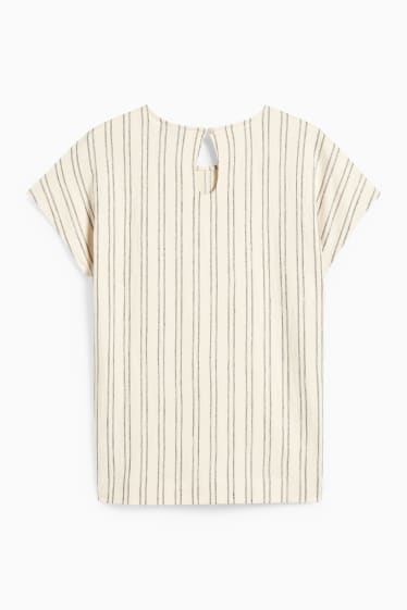 Femmes - T-shirt - à rayures - blanc crème