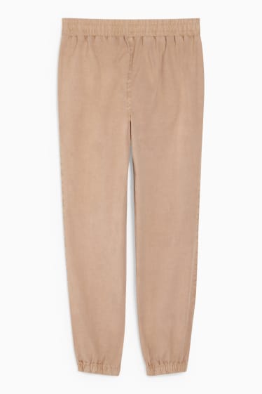 Donna - Pantaloni di stoffa - vita media - tapered fit - beige