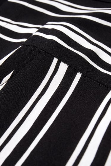 Mujer - Pantalón de tela - mid waist - palazzo - de rayas - negro / blanco