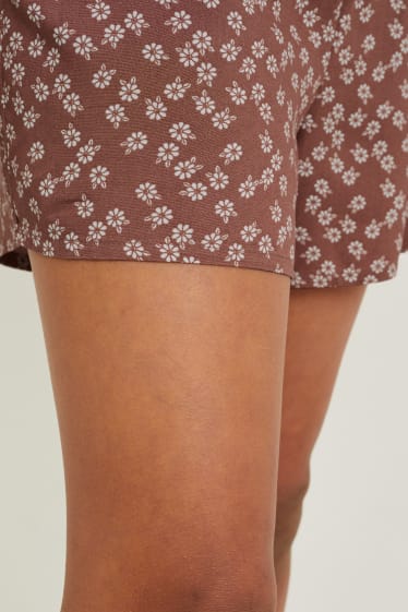 Nena - Pantalons curts - de flors - marró